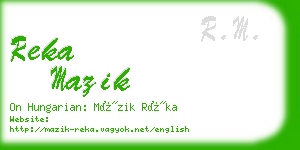 reka mazik business card